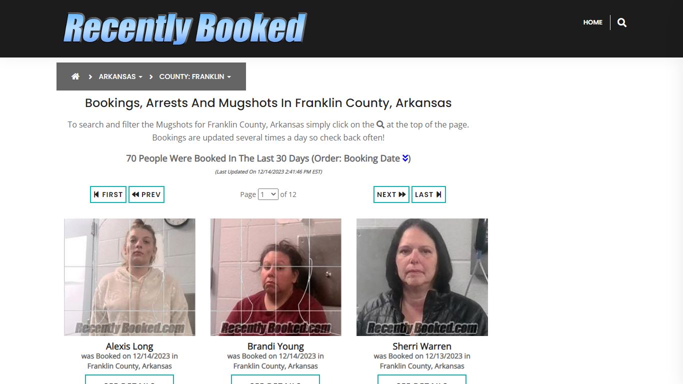 Bookings, Arrests and Mugshots in Franklin County, Arkansas